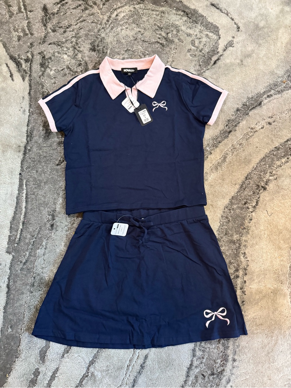 Fashion Nova Navy & Pink Polo Skirt Set - Girls - Picture 2 of 4